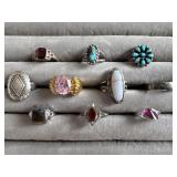 Sterling and Stone Rings