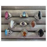 Sterling and Stone Rings