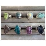 Sterling and Stone Rings