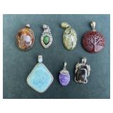 Sterling Silver and Stone Pendants
