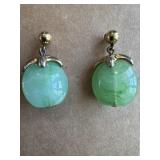 14k Gold and Jade Earrings