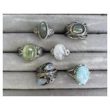Sterling and Stone Rings
