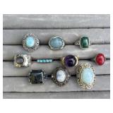 Silver and Stone Rings