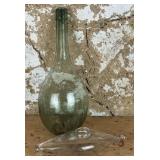 Antique Nursing Flask and Round Bottom Bottle