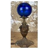 Antique Miniature Cobalt Oil Lamp