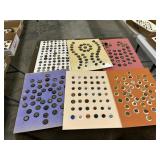 6 cards of small metal picture buttons