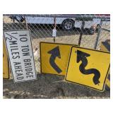 10 ton Bridge Sign & Curved Road Signs