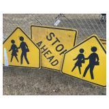 School Crossing Signs & Stop Ahead