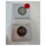 1905-S-1908-O Barber Half Dollars