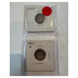 1857-1857-O Liberty Seated Dimes