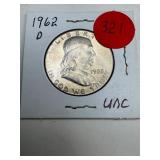 1962-D Unc Franklin Half Dollar
