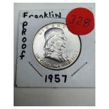 1957 Unc Franklin Half Dollar