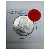 1963-D Unc Franklin Half Dollar