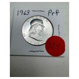 1963 Proof Franklin Half Dollar