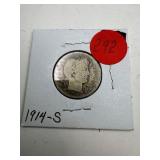 1914-S Barber Quarter
