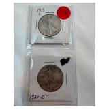 1918-D-1920-D Walking Liberty Half Dollars