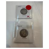 1907-1916-D Barber Quarters