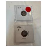 1876-1876-S Liberty Seated Dimes