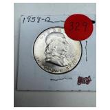 1958-D Unc Franklin Half Dollar