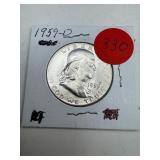 1959-D Unc Franklin Half Dollar