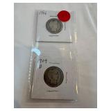 1906-1909-D Barber Quarters