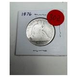 1876 Liberty Seated Half Dollar
