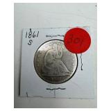 1861-S Liberty Seated Half Dollar