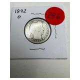 1892-O Barber Quarter