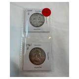 1954-S-1961-D Franklin Half Dollars