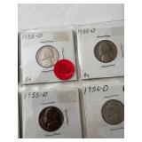 1954-D-1974-D Unc Proof Jefferson Nickels