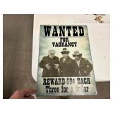 17.25' x 12.5' Wanted for Vagrancy Tin Sign