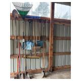 Misc Yard Tools. Shovels, Brooms etc