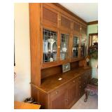 Large Leaded Glass Door Cabinet