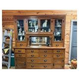 Burled Oak Side Board