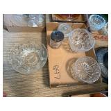 Cut Glass Pieces, Footed Bowl etc
