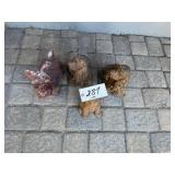 (4) Small Dog Statues