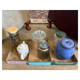 (3) Boxes of Covered Jars etc