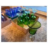 (8) Green Stemware Glasses