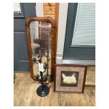 Mirror, Candle Holder & Hen Picture