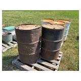 (5) 55gal Steel Barrels