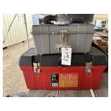 2 plastic tool boxes