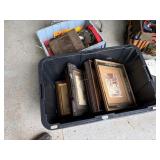 Tote of Misc Antique Pictures & Frames