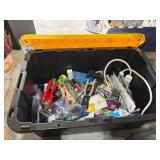 Tote of Hardware & Tools. Vice Grips, Bits etc