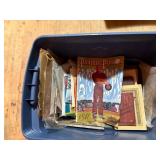 Tote of early paper advertising & Books