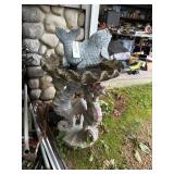 Cement Bird Bathe & Plastic Fish Top