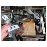 Squares, Level, wood carving set etc
