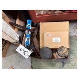 Wood Biscuits. Level, tape Measurer