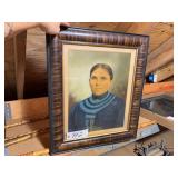 19th Century Hand Colored Portrait & other