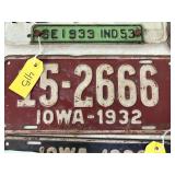 Iowa 1932 License Plate