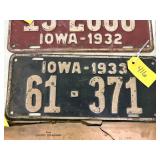 Iowa 1933 License Plate